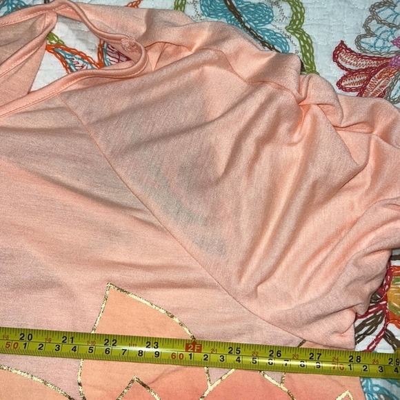 CATO Active womens sz 26/28W activewear top floral peach 3/4 sleeves cutout back - Picture 6 of 14